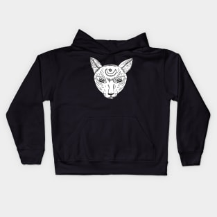 Devon rex Cat Holding On Kids Hoodie